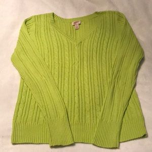 Arizona Brand Juniors Lime green V neck sweater XL